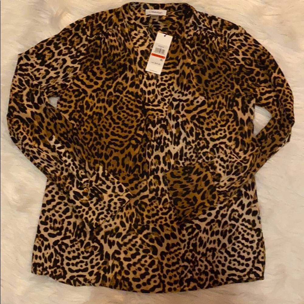 NWT-Calvin Klein animal print blouse
